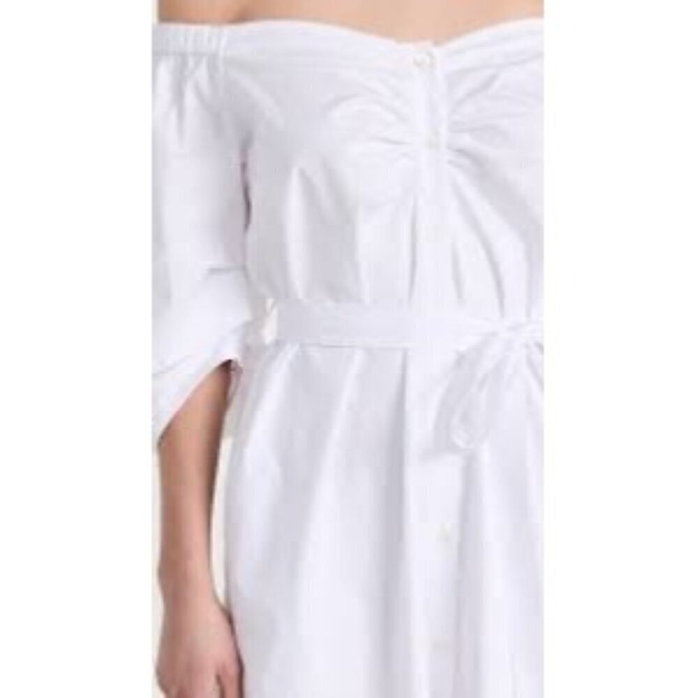 New NWT STAUD Reese Dress White Sz L Retails $395 - Picture 2 of 4